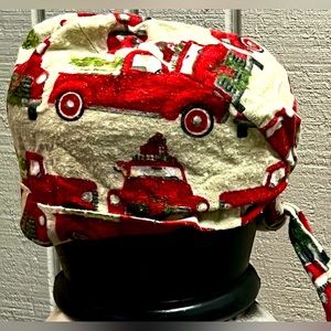 Christmas Tree and Vintage Truck Adjustable Scrub Cap